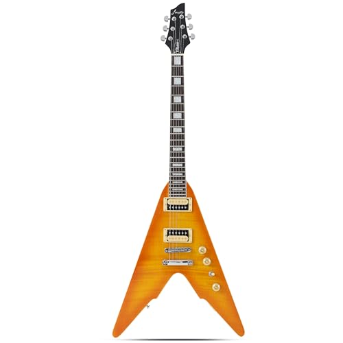 Firefly FFLV Solid Body Electric Guitar,Mahogany Guitar body,Stainless steel and ball end frets,rosewood fretboard(HoneyBurst Color)